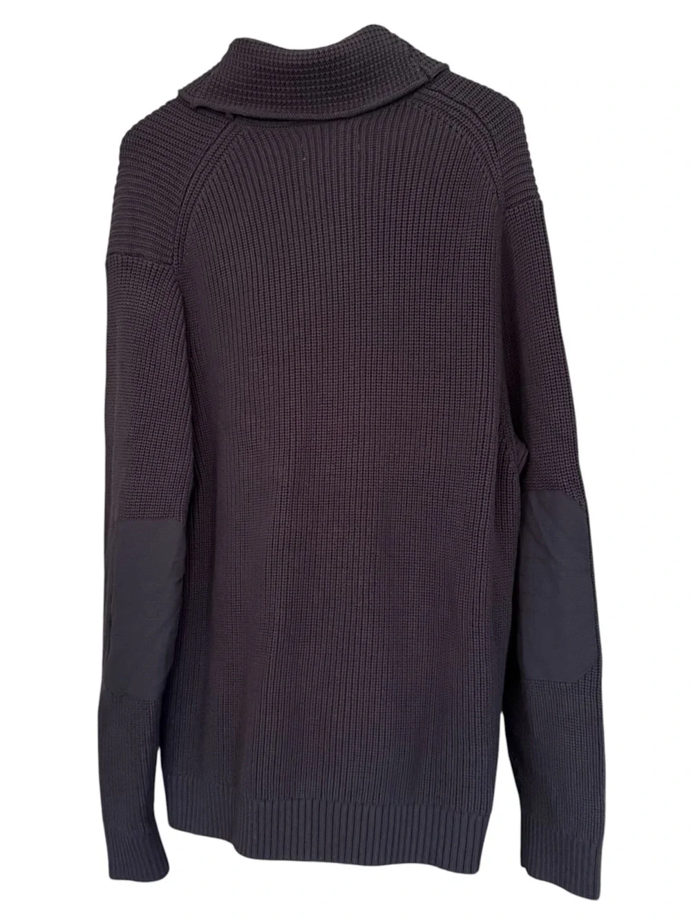 Duluth Trading Co Mens XL Charcoal Gray Ribbed Shawl Collar Knit Sweater